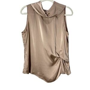 Go by Gosilk Sleeveless Women’s BlouseTop Size M Color Tan